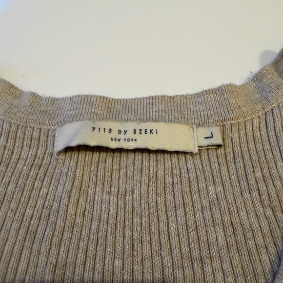 7115 Linen Scoop Neck Tank, Sand Beige - Picture 2 of 4